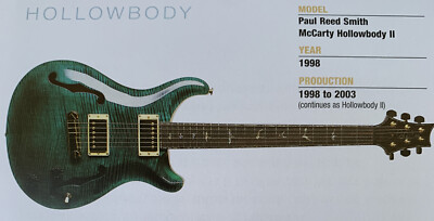 1998 Paul Reed Smith McCarty Hollow Body II Guitar Fridge Magnet 5.25''x2.75'' NEW