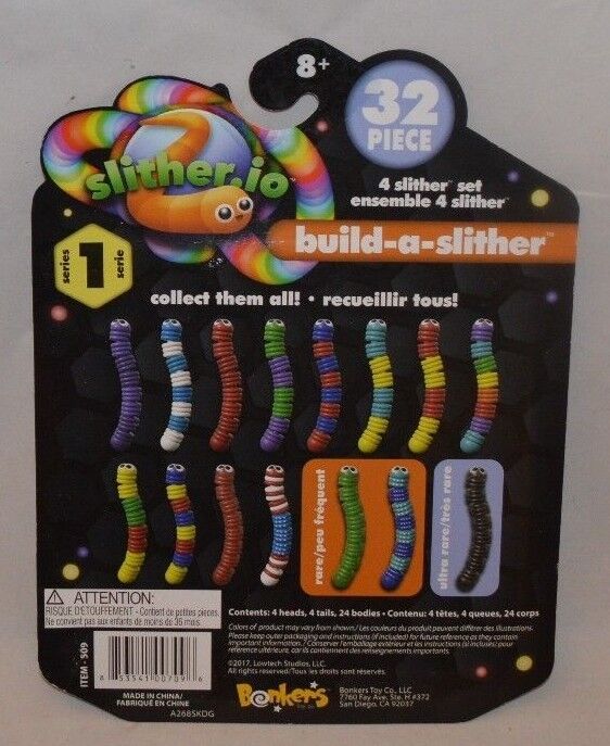 Bonkers Slither.io Series 1 Build-a-slither 32 PC 4 Slither Set for sale  online