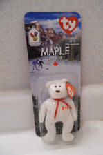 Vintage 1999 McDonalds's Ty Teenie Beanie - MAPLE, THE BEAR - CANADA