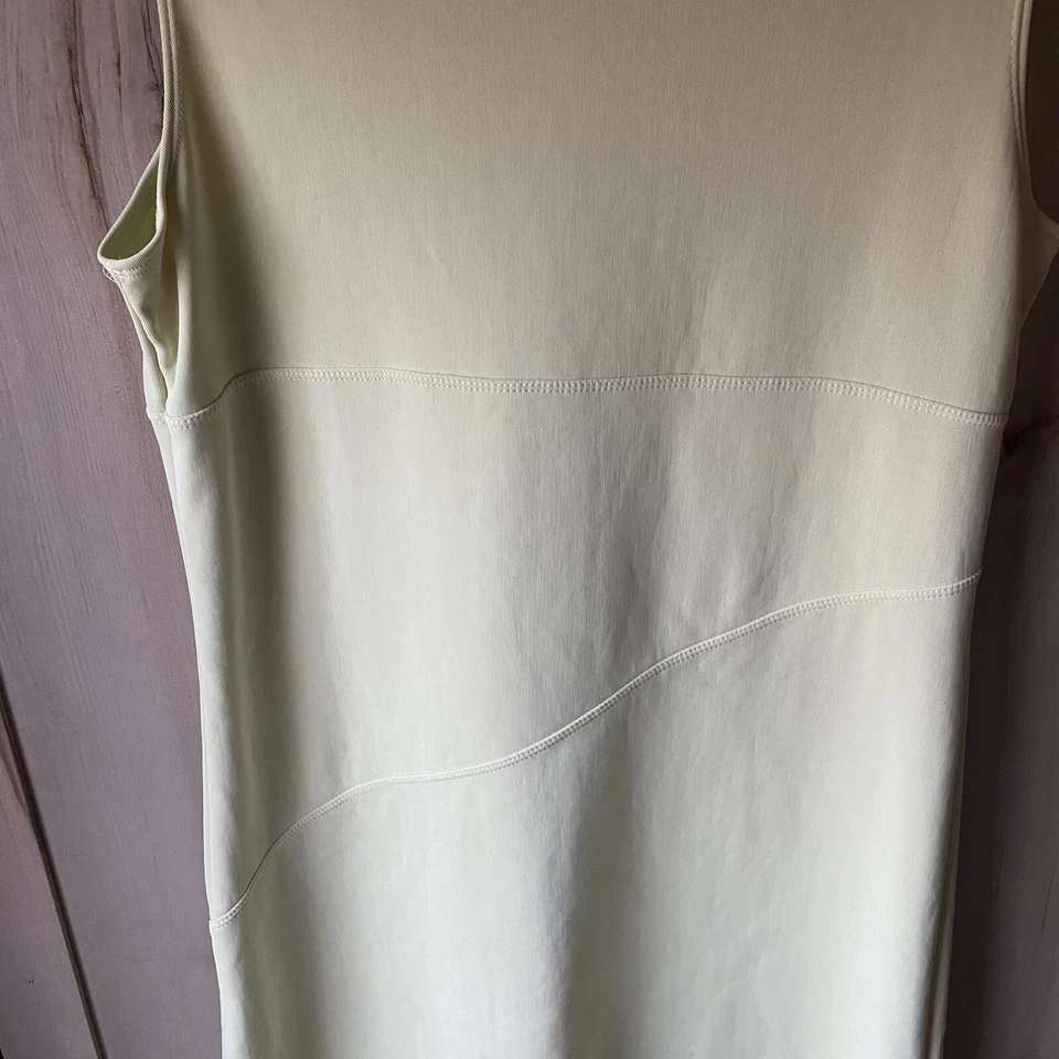 Mini Vestido Vintage Express Tricot Años 90 Y2K Amarillo Verde Sin Mangas Elástico 9/10 Foto 4 de 4