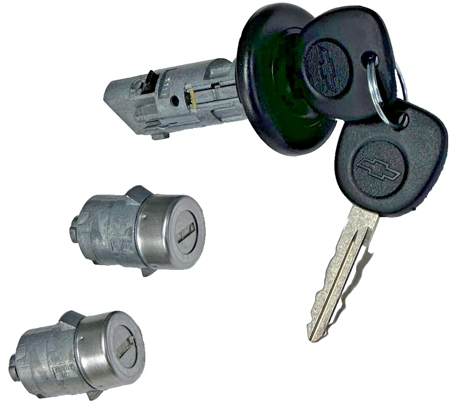 Cilindro de bloqueo de interruptor de encendido para Chevrolet OEM + cilindro de bloqueo de 2 puertas + 2 llaves Foto 3 de 4