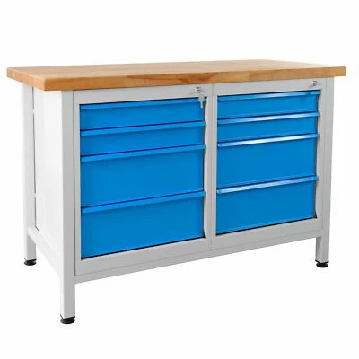 ADB BETRIEBSEINRICHTUNGEN ADB Werkbank Werktisch Werkstatt Arbeitstisch mit 8 Schubladen 1200x600x840 mm