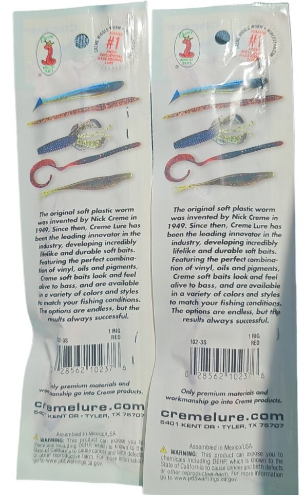 Creme Pre-Rigged Weedless 6" Scoundrel Worm Lure - Foto 5