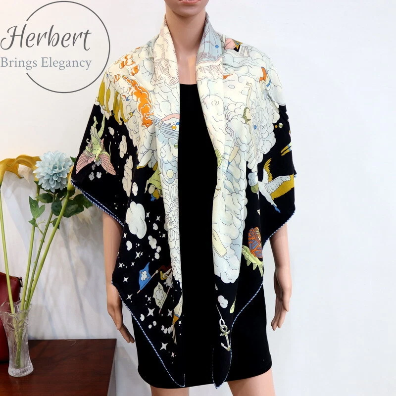 70 Cachemira 30 Seda Bufanda Mujer Moda Mantón Estola Invierno Pañuelo 135*135 cm Foto 4 de 4