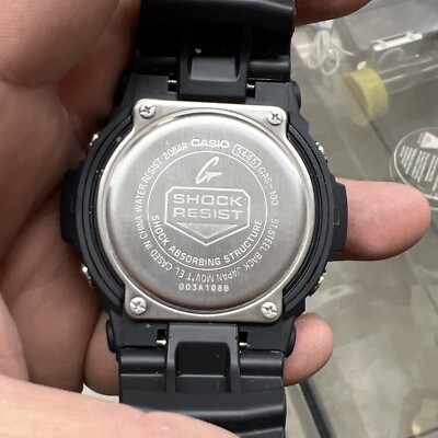 Casio Mens Watch G-Shock GAS100 Black Resin Analog Digital Tough