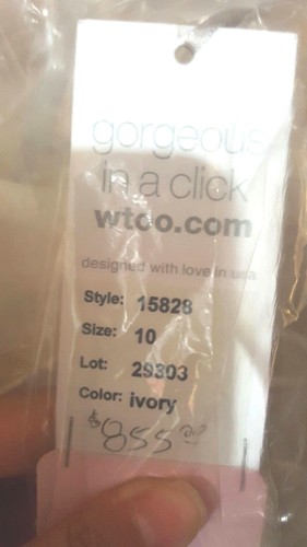 Wtoo 15828 "Mimi" Size 10 Ivory Wedding Dress - Picture 4 of 5