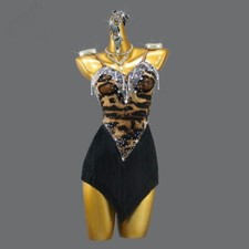 New Latin Dance Competition Dress Ballroom Practice Wear Line Suit Costume Skirt