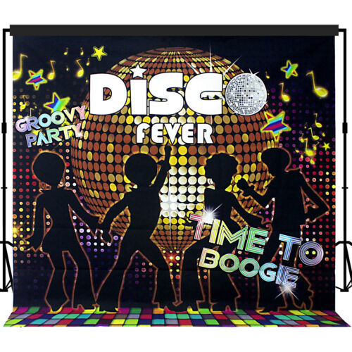 Disco Party Backdrop Large Banner Scene Setters Photography Background 7x7 feet - Afbeelding 1 van 5