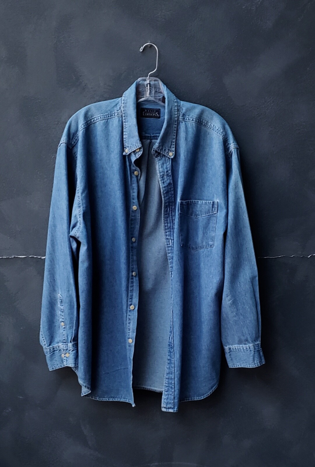 Vintage Basic Editions Denim Button Down Blue Jea… - image 5