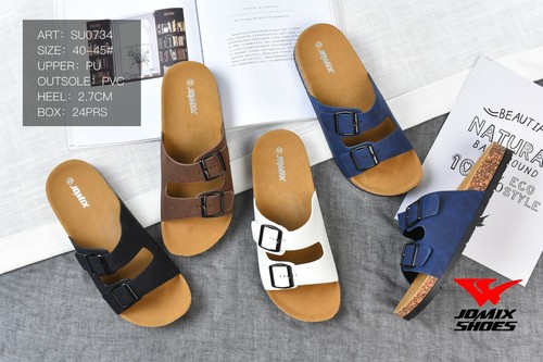 Sandali estivi uomo ciabatte mare scarpe con plantare comodo in sughero e  fibbie | eBay