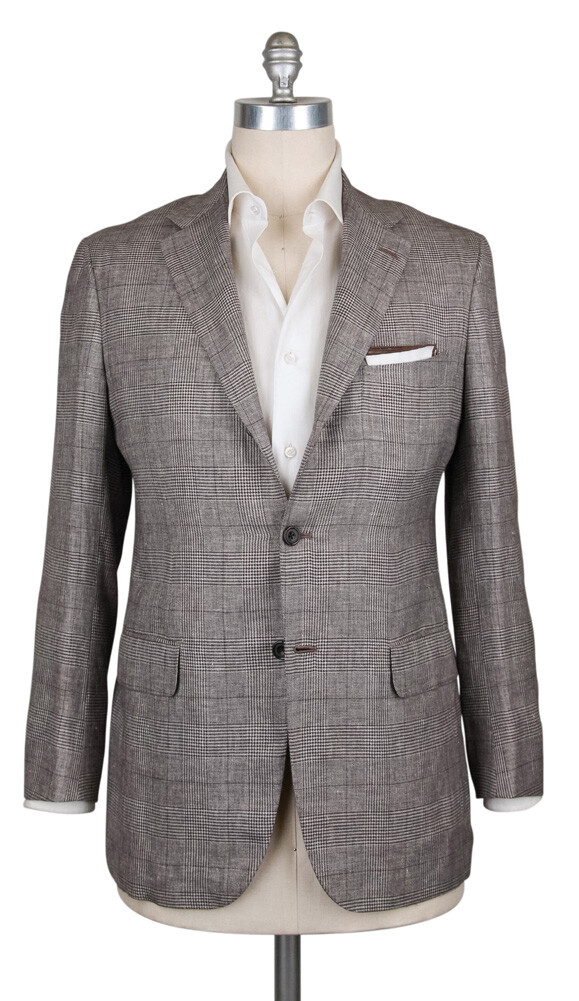 Kiton Brown Cashmere Blend Plaid Sportcoat - 40/50 Kiton Brown Cashmere Blend Plaid Sportcoat - 40/50