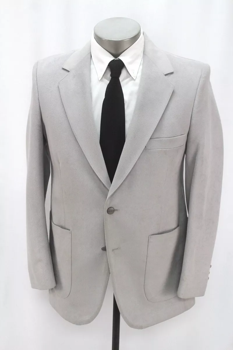 mens gray VINTAGE WESTERN moleskin blazer jacket sport suit coat faux suede 40 R