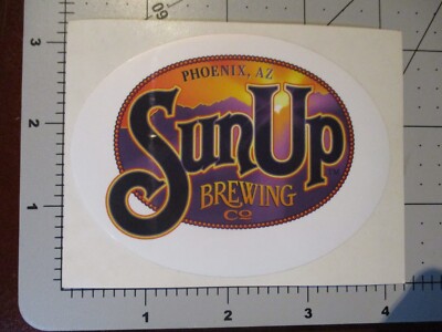 SUNUP BREWING Arizona sun up white russian oval STICKER decal craft beer brewing