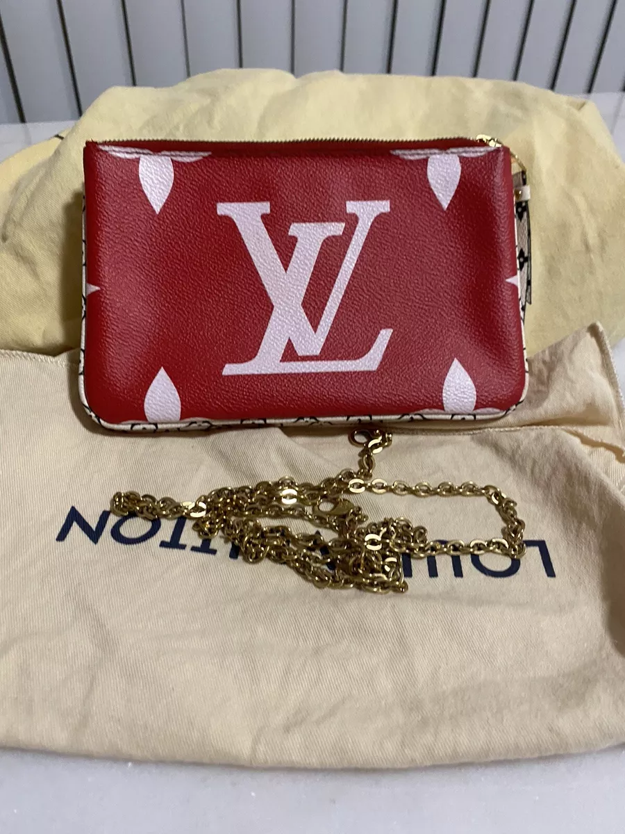 Louis Vuitton Pochette Double Zip Monogram Giant Red/Pink in Coated Canvas  with Gold-tone - US