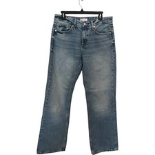 Zara Womens Wide Leg Jeans EU 40 US 8 Blue Mid Rise Full Length 6045/328 NWT