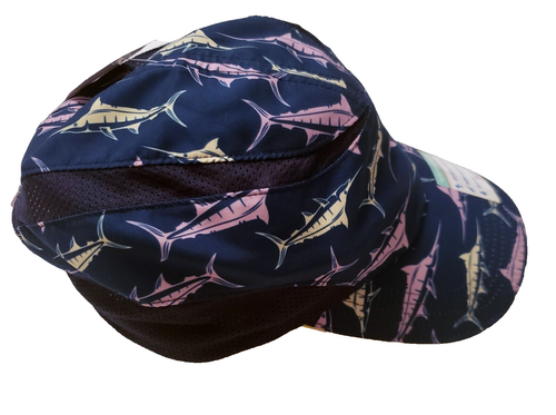 NWT Reel Legends Fish Allover Sporty Hat Cap Girl Size S Side Mesh Adjustable *F