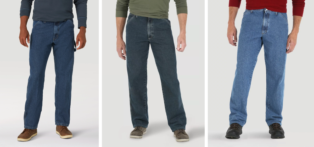 New with Tags Wrangler Carpenter Jeans Men's Sizes Three Colors
