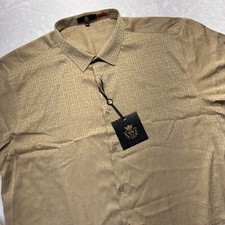 El Baron Plus+ Button Up Long Sleeve Shirt Men 5XL Gold Design NWT $179