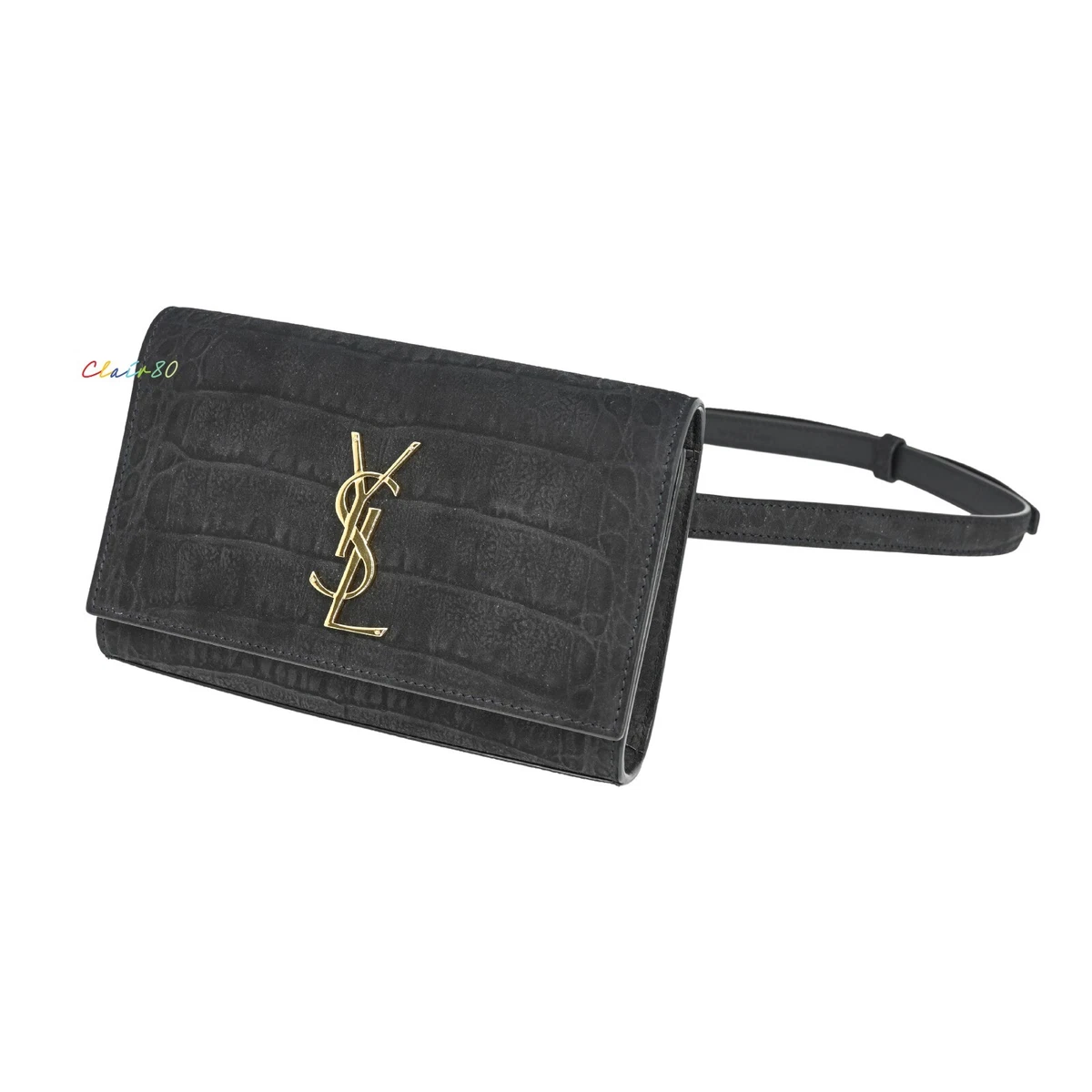 Saint Laurent Monogram Envelope Clutch Bag - Neutrals Size