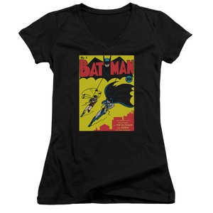 BATMAN-FIRST-Licensed-Women-039-s-Junior-V-Neck-Graphic-Tee-Shirt-SM-2XL