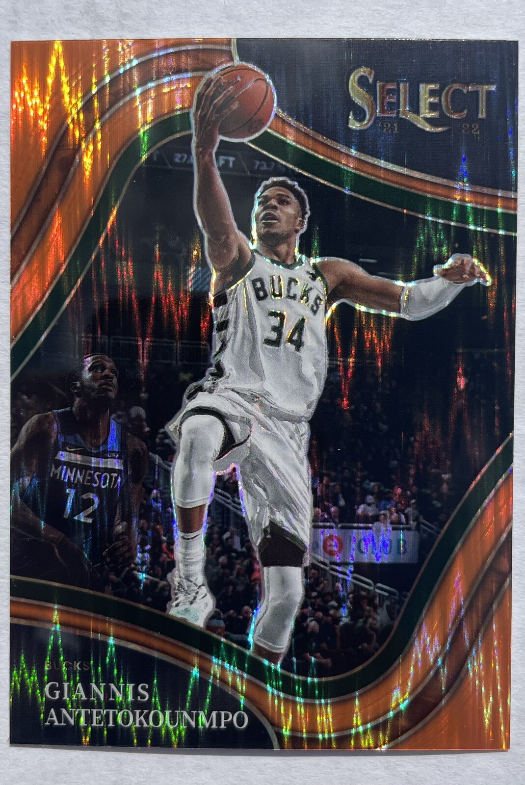 Giannis Antetokounmpo 2021 Select Orange Flash Prizm #292 Courtside Level