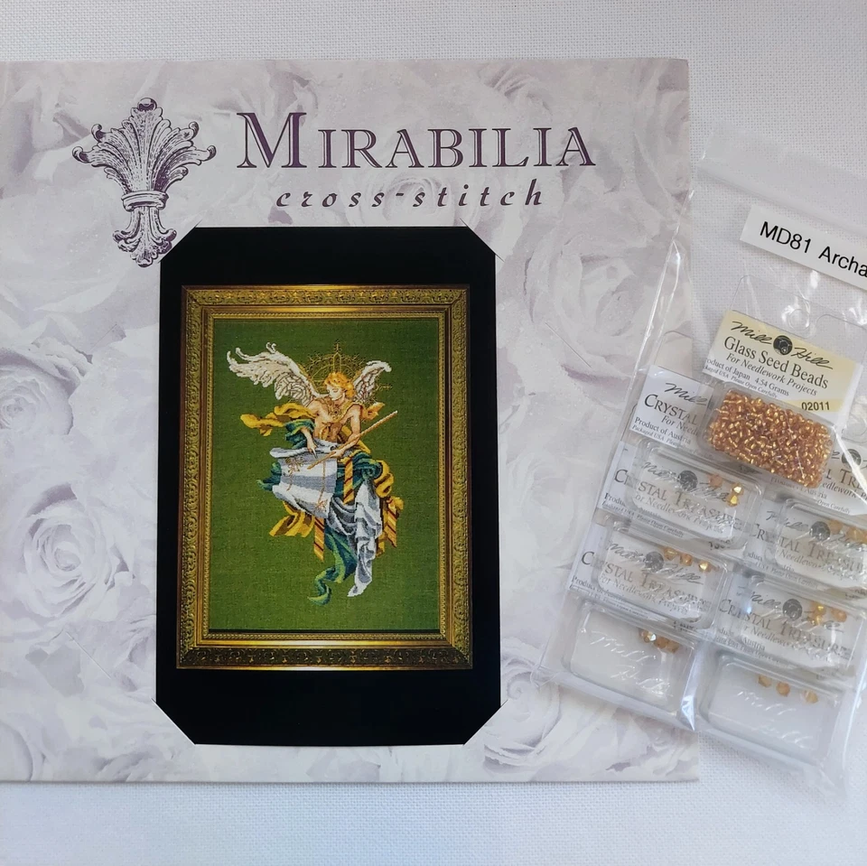 Archangel Beaded Cross Stitch Chart and Embellishment Pack Mirabilia Designs - Image 3 of 4