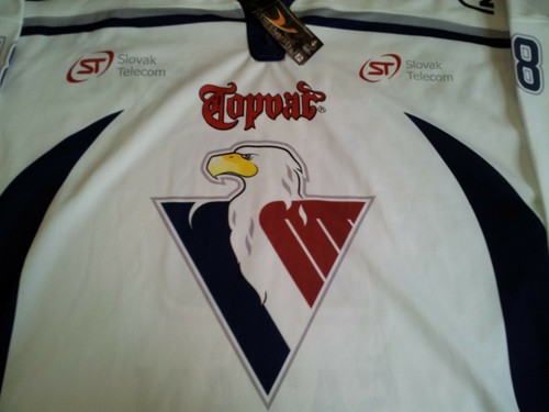VINTAGE NWT ATAK BRAND SZLH SLOVAN BRATISLAVA #18 SATAN HOCKEY JERSEY SIZE XXL - Picture 3 of 9