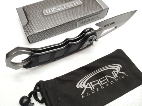 Front Flipper Wharncliffe Blade Assisted Pocket Knife Tip Up Gut Hook Black EDC - Picture 4 of 4