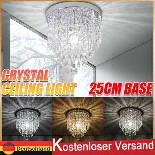 Kristall Deckenlampe LED Deckenleuchte Schlafzimmer Lampe Kronleuchter Lüster Mq - Bild 3 von 4