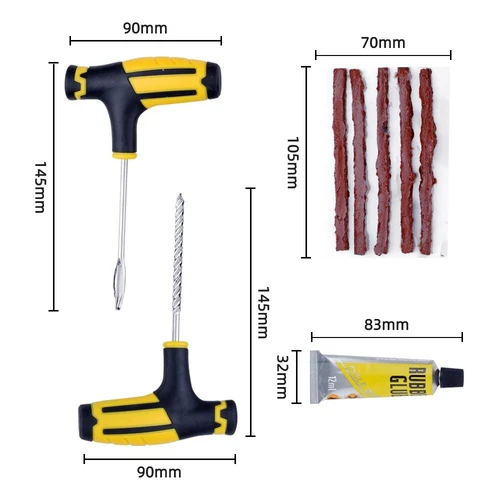 68pc Tire Repair Kit DIY Flat Tire Fix Car Truck Motorcycle Plug Patch Home Shop - Picture 13 of 17