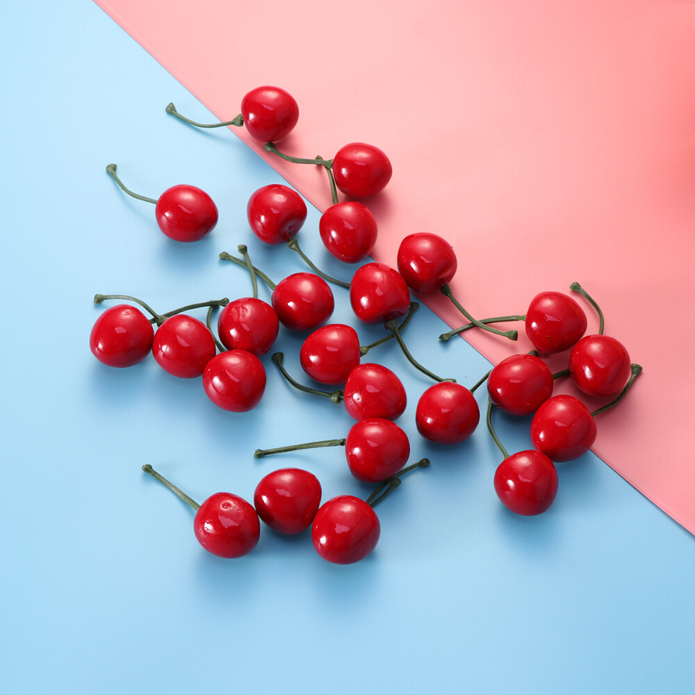 25 Stück Künstliche Kirschen Dekoration - Lebensnah Für Küche & Fotografie