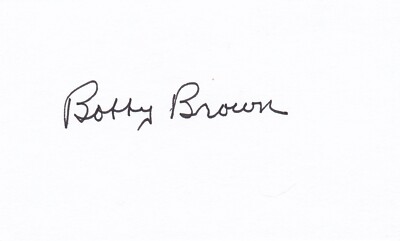 Bobby Brown Yankees Auto Signed 3x5 Index Card Free Shipping!