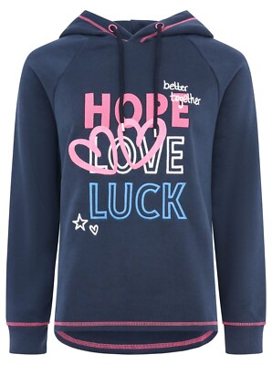 ZWILLINGSHERZ Hoodie ''Hope Love & Luck''  NEU  Gr. M   Navy  Kapuze Kordel  6.92
