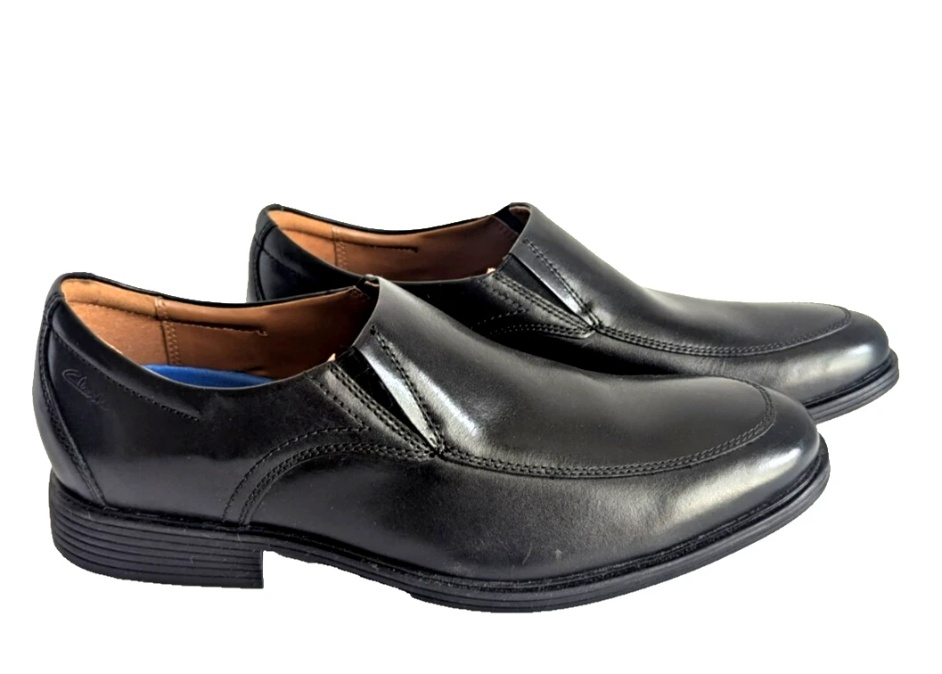 Scarpe mocassino uomo Clarks nuova collezione pelle nera passo Whiddon taglia 10M