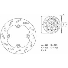 Brembo Series Oro Brake Disc Rigid - 68B40749 for: Honda Triumph CB DAYTONA NX