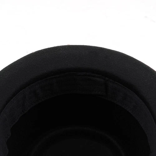 Men Pork Pie Bowler Hat Dad Flat Fedora Gambler Feather Dance Jazz Cap Lady - Picture 15 of 23