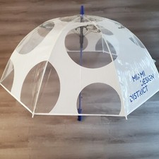 NEW RARE Miami Design District Bubble Fly Dome Umbrella, White Blue Art Basel