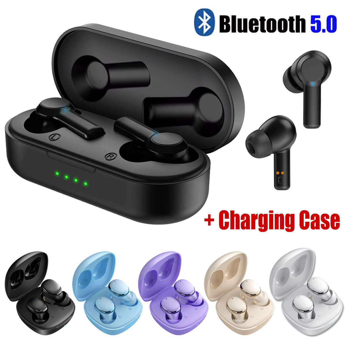 Bluetooth Dual Headphones Stereo Earphones For Google Pixel 6 / 6 Pro / 6a / 5