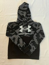BOYS  UNDER ARMOUR HOODIE, BLACK/GREY, SIZE YOUTH X-LARGE