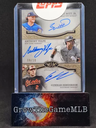 2024 Topps Tier 1 Witt Jr/Volpe/Henderson RC Triple Auto /10 #TA-WVH