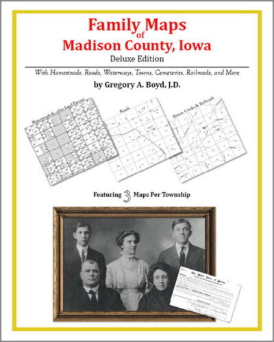 Family Maps Madison County Iowa Genealogy Plat History - Picture 1 of 1