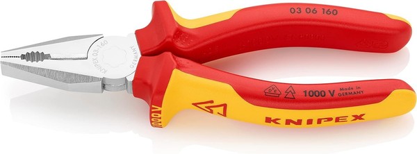 Knipex Kombizange 160Mm Verchromt Isoliert Vde-GeprüFt Mehrkomponenten-HüLlen-image