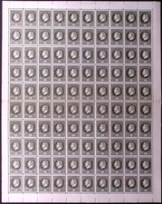 MONTENEGRO: c.1910s Full 10 x 10 Sheet 1p Government in Exile Unused Cinderellas