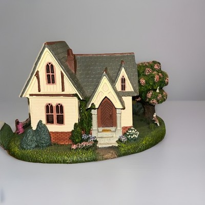 Hawthorne Collectible Village Victoria Grove Collection With Angels Set Of 2
