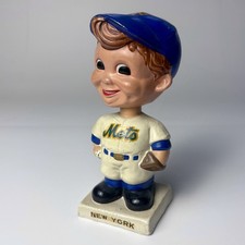 Vtg New York Mets MLB Bobblehead/Nodder, White Jersey and Square Base ‘61-‘63