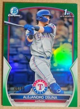 2023 Bowman Alejandro Osuna 1st Bowman Green Refractor # /99 Texas Rangers