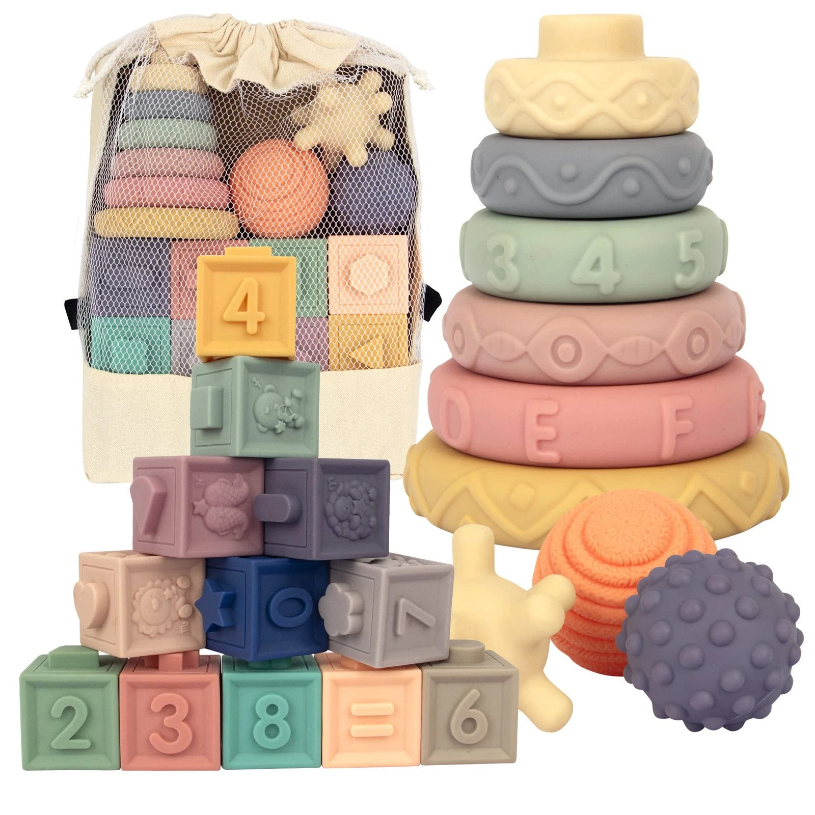 21PCS Montessori Toys for Babies,Teething Toys for Babies Months, 6 Months+, ...