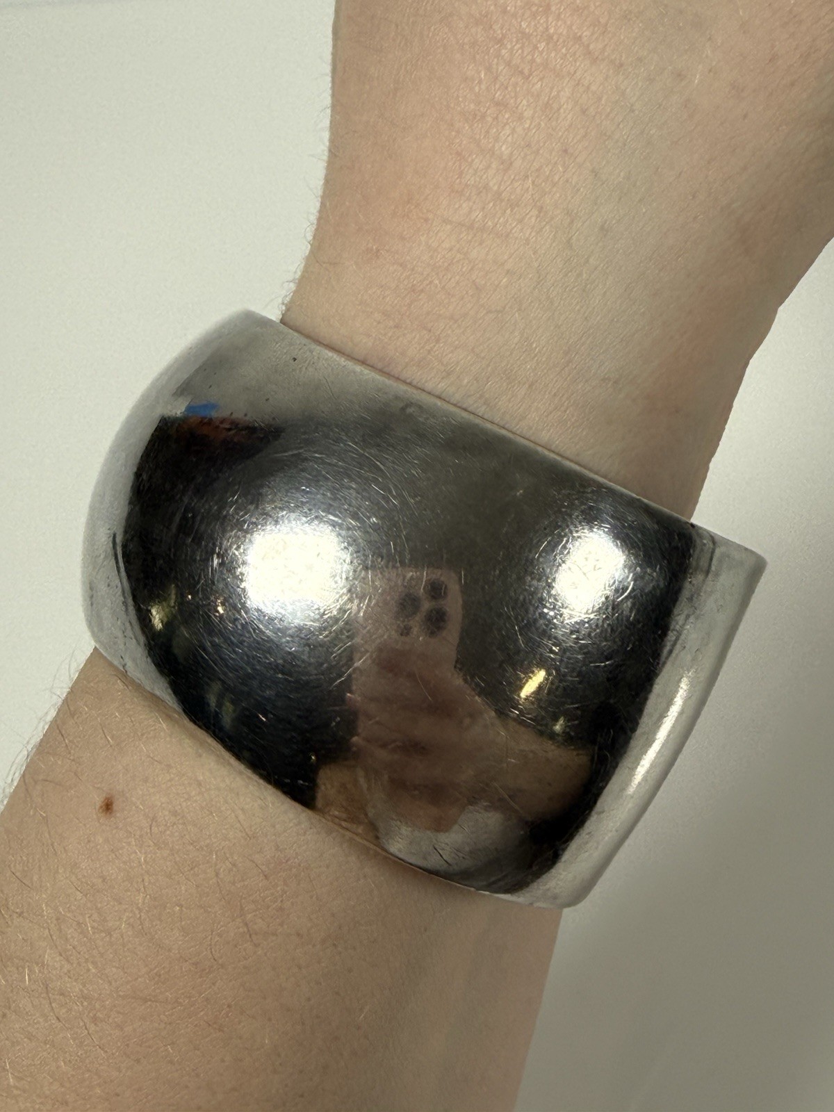 Vintage J. Wright Solid Sterling Silver Cuff Brac… - image 2