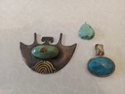 Southwestern Turquoise Costume Jewelry Lot  Pendants Vintage Tribal Boho