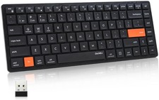 Slim Rechargeable Wireless Bluetooth 2.4Ghz Keyboard 12 Multimedia Keys